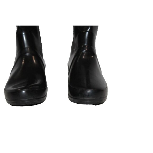 Hunter Women's Regent Carlyle Color Block Tall Gloss Rain Boots Black Brown 37 6 - Picture 4 of 9